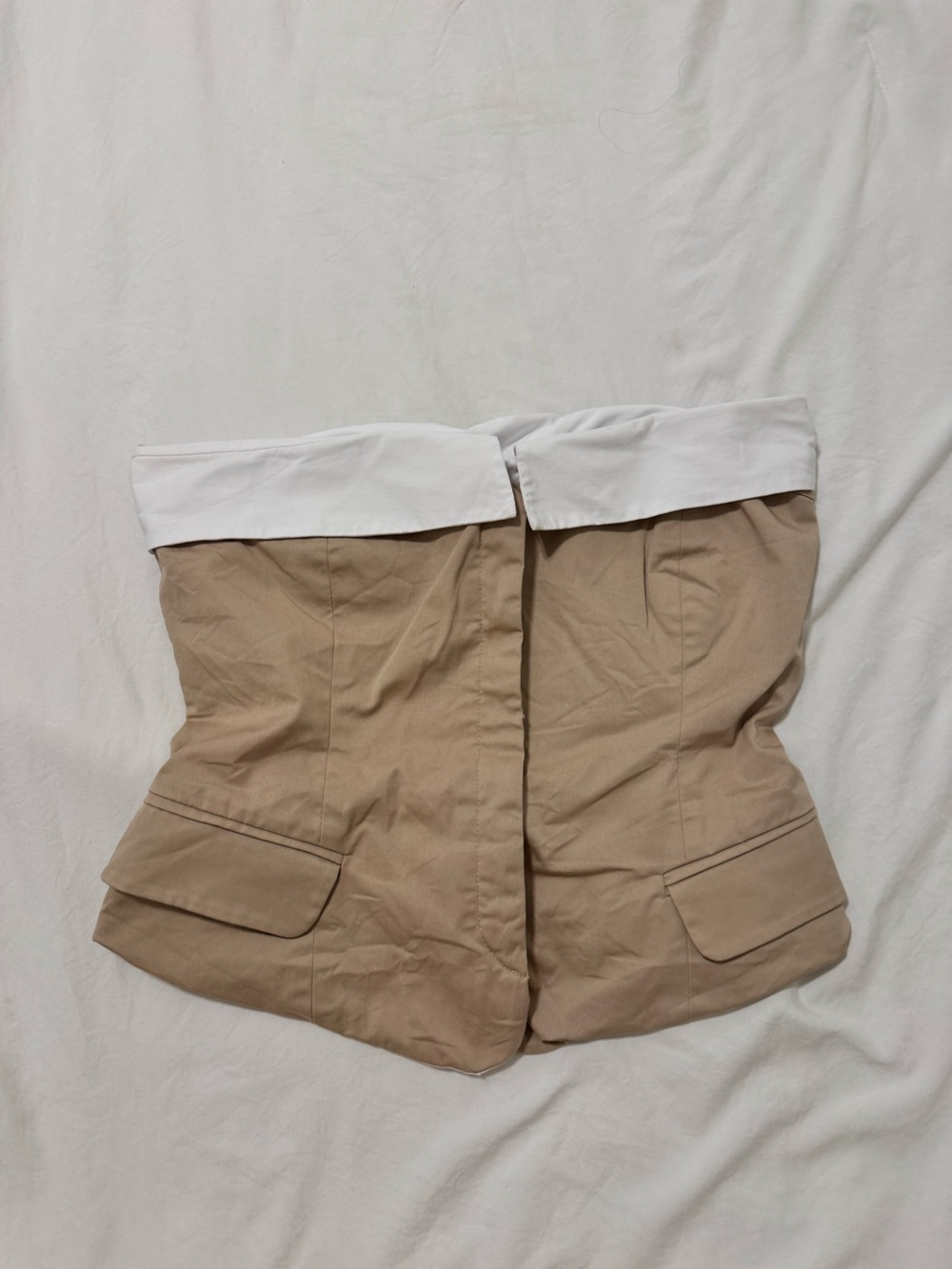 Tailored Strapless Top with White Trim